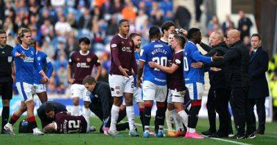 Alfredo Morelos rages at Steven Naismith as Rangers striker in bust up with Hearts boss during fiery Ibrox clash