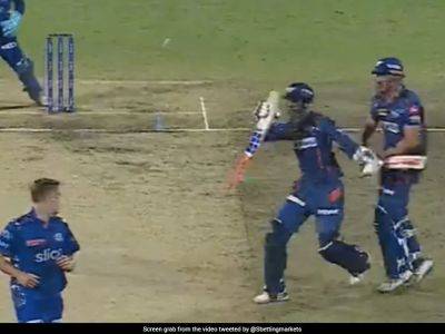 Cameron Green - Marcus Stoinis - Tim David - Watch: Marcus Stoinis Collides With LSG Teammate Deepak Hooda, Gets Run Out In Bizarre Way vs MI In IPL 2023 Eliminator - sports.ndtv.com - India -  Ahmedabad - county Kings -  Chennai