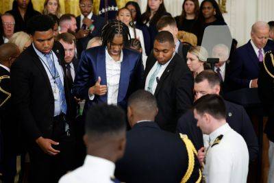 President Biden's speech briefly paused after LSU women's basketball star collapses during White House visit