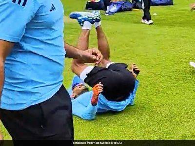 Watch: Axar Patel Falls Hilariously On Ground During Team India's 'Fun Drill' Ahead Of WTC Final