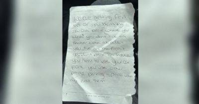 Motorist told 'we are fed up of you parking where you want' in angry windscreen note