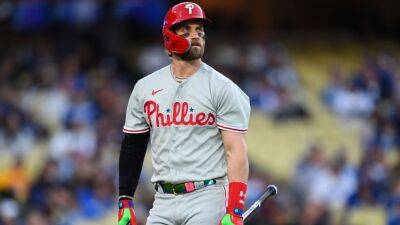 Philadelphia Phillies - Tommy John - Bryce Harper - Julio Urias - Phillies' Bryce Harper goes hitless in return but 'excited to be back' - ESPN - espn.com - Los Angeles -  Los Angeles - county Harper