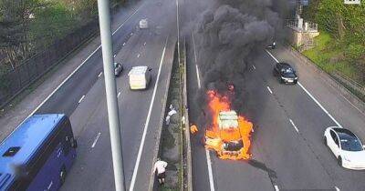 Major delays on the M4 after vehicle bursts into flames - live updates