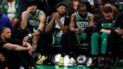 Caleb Martin - Jayson Tatum - Grant Williams - Gabe Vincent - Jayson Tatum hampered by ankle as Celtics fail to make history - ESPN - espn.com -  Boston