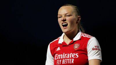 Women's Super League: Frida Maanum strike helps Arsenal keep top-three hopes alive with victory over Leicester