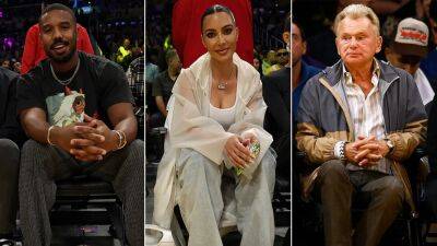 Kim Kardashian - Stephen Curry - Kim Kardashian, 'Wheel of Fortune' host Pat Sajak, Adele sit courtside at Lakers vs Golden State game - foxnews.com - Los Angeles -  Los Angeles - Jordan -  Memphis