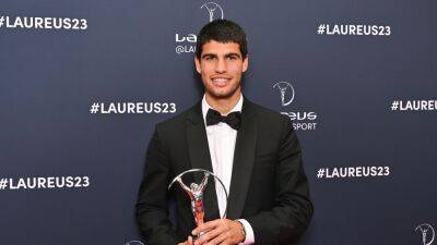 Carlos Alcaraz overcomes 'hard times and pain' to win 2023 Laureus World Breakthough of the Year Award
