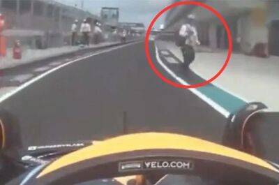 WATCH | Another pit lane incident avoided as Lando Norris misses nonchalant marshal