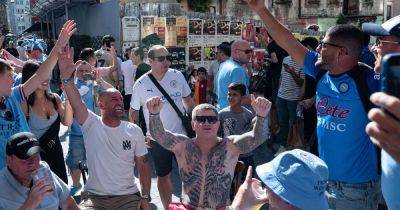 Topless Ricky Hatton among Manchester City fans soaking up the sun in Istanbul ahead of Champions League final