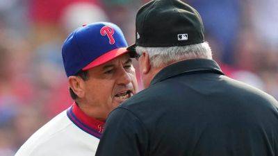 Philadelphia Phillies - Rob Thomson - Phillies' Rob Thomson ejected after arguing about resetting pitch clock - foxnews.com - Los Angeles