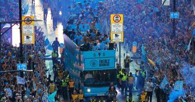Man City treble parade highlights as thousands of Blues take over Manchester for giant celebration