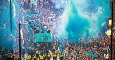 "It's history - nobody can take this from us" - Manchester City brave storm to celebrate a historic treble with huge parade