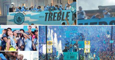 Grealish's wild antics and Ederson's confetti cannon mishap - the best moments from Man City's incredible treble parade