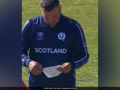 Watch: Scotland Star 'Reads From The Script' Before Bowling In ICC World Cup Qualifiers, Video Goes Viral - sports.ndtv.com - Scotland - Uae - Ireland