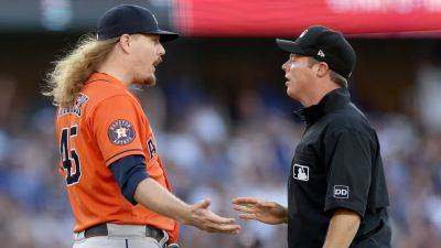 Astros' Ryne Stanek unleashes on umpires after controversial balk call allows Dodgers to score go-ahead run