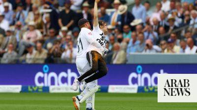 Bairstow carries protester from field at Lord’s, as Australia tighten grip on second test