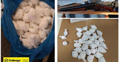 Sawn-off shotgun and gas-powered pistol seized as five arrested in huge drugs bust - manchestereveningnews.co.uk