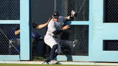 Aaron Judge breaks through Dodger Stadium fence after insane running catch - foxnews.com - Usa - New York -  New York - Los Angeles -  Los Angeles - state California