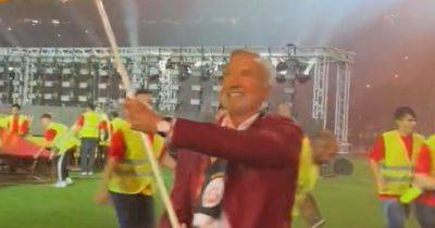 Graeme Souness leads bonkers Galatasaray title celebrations as Rangers hero parades iconic flag he enraged rivals with