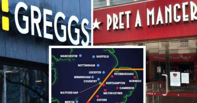 Greggs vs Pret map reveals the real North/South divide