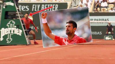 French Open: Novak Djokovic wins wild point despite being 'behind the umpire' against Carlos Alcaraz