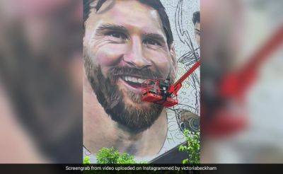 David Beckham Whitens Teeth Of Lionel Messi's Mural. Wife Victoria Shares Video