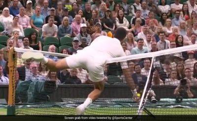 Andy Murray - Hubert Hurkacz - Novak Djokovic - Stan Wawrinka - Watch: Novak Djokovic Falls Over Net In Bizarre Moment At Wimbledon, Opponent Left In Splits - sports.ndtv.com