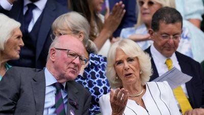UK's Queen Camilla attends Wimbledon for match between Alcaraz, Rune