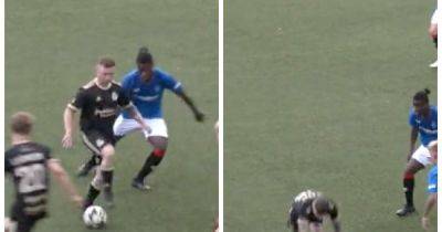 James Tavernier - Michael Beale - Ross Maccausland - Watch Carl Frampton's Rangers cameo go wrong as former boxing superstar falls flat on his face for Crusaders - dailyrecord.co.uk - Scotland - Ireland - county Barry - county Keith