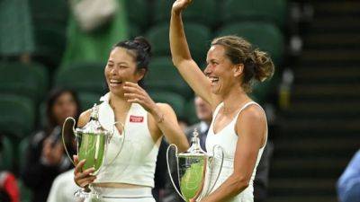 Elise Mertens - Strycova wins doubles title with Hsieh on her farewell at Wimbledon - channelnewsasia.com - Belgium - Australia - China - Czech Republic - Taiwan
