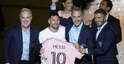 ‘The best player to ever don boots’: Lionel Messi unveiled to Inter Miami’s fans