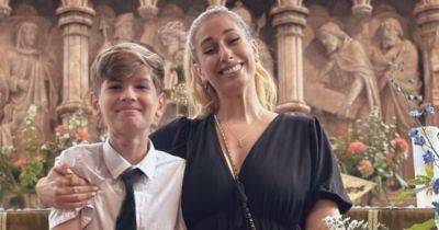 Stacey Solomon shares emotional snap as son Leighton, 11, makes speech and says 'it's on purpose'