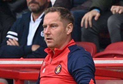 Ebbsfleet United boss Dennis Kutrieb gives his squad reassurance ahead of the big kick-off in the National League