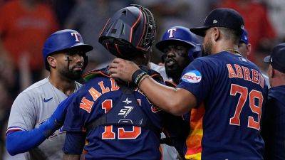 Rangers, Astros involved in benches-clearing brouhaha after Adolis Garcia grand slam