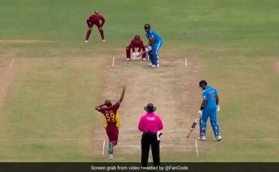 West Indies - Rohit Sharma - Shai Hope - Ishan Kishan - Sanju Samson - Jayden Seales - Watch: Sanju Samson Has Got No Clue About WI Star's Spin, Gets Out Cheaply In 2nd ODI - sports.ndtv.com - India