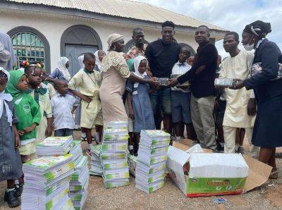 Awoniyi donates money, writing materials to former schools