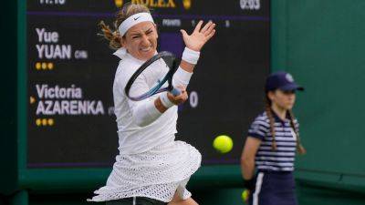 Tennis star Victoria Azarenka has tense exchange with Wimbledon reporter over Russia question