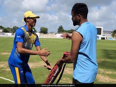 Watch: Mohammed Siraj Gifts Bat, Shoes To Local Players In Barbados