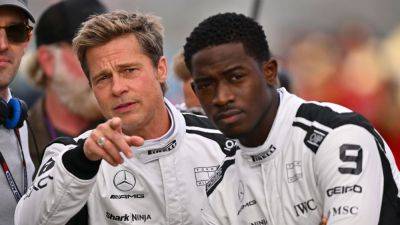 Brad Pitt joins F1 drivers on grid for anthem at British GP - ESPN