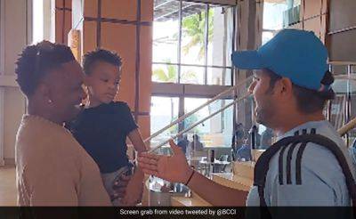 Watch: Indian Players' Special Meeting With Dwayne Bravo And Son Ahead of 3rd ODI