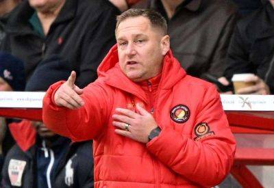 Ebbsfleet United manager Dennis Kutrieb reacts to 2-1 National League defeat to Solihull Moors
