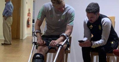 Stephen Welsh sparks Celtic injury fears as he's spotted on crutches despite Brendan Rodgers 'knock' admission