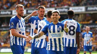 Jose Sa - Matheus Nunes - Julio Enciso - Gary Oneil - Brighton go top after Mitoma and March tear Wolves apart in 4-1 win - channelnewsasia.com - Japan