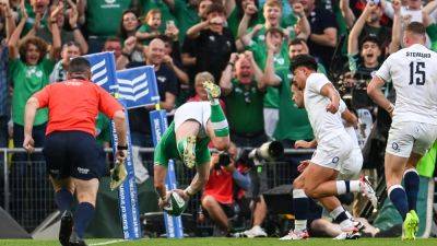 George Ford - Billy Vunipola - James Lowe - Andy Farrell - Josh Van - Dan Sheehan - Earls marks milestone with try in routine Ireland win over England - rte.ie - Italy - Ireland