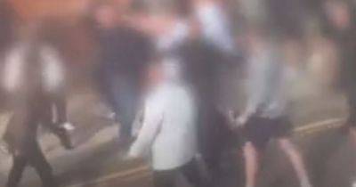 Moment huge 50-man brawl breaks out after Bolton vs Wigan football match