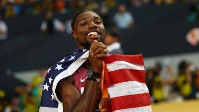 Fred Kerley - Noah Lyles - American Lyles sprints to gold in the 100m in world-leading time - channelnewsasia.com - Britain - Usa - Botswana