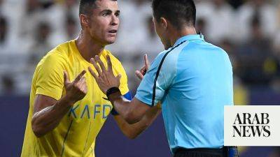 Al-Nassr captain Ronaldo filmed shouting at match referee, shoving Shabab Al-Ahli staff member at half-time