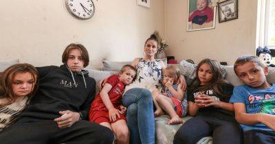 "I can't live like this anymore": Mum-of-seven's despair as family forced to live in cramped ONE-BED council flat