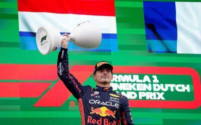 Verstappen victorious in rain at Dutch Grand Prix to equal record of nine wins in row