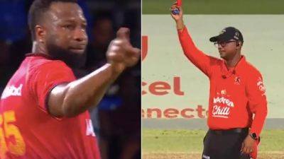 Kieron Pollard - Dwayne Bravo - Watch: Sunil Narine Victim Of First-Ever Red Card In Caribbean Premier League, Kieron Pollard Fumes - sports.ndtv.com - county Rutherford